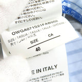 オフホワイト ストライプ フラワーデザイン ボウリングシャツ 半袖シャツ ブルー 40 レディース 未使用品 - NEWSED