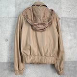 バーバリー ブルーレーベル バッグロゴ ライダースジャケット レザーブルゾン ベージュ