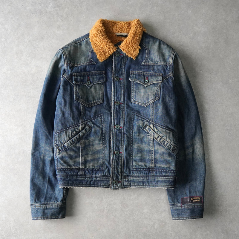 ディーゼル ボア デニムジャケット インディゴブルー