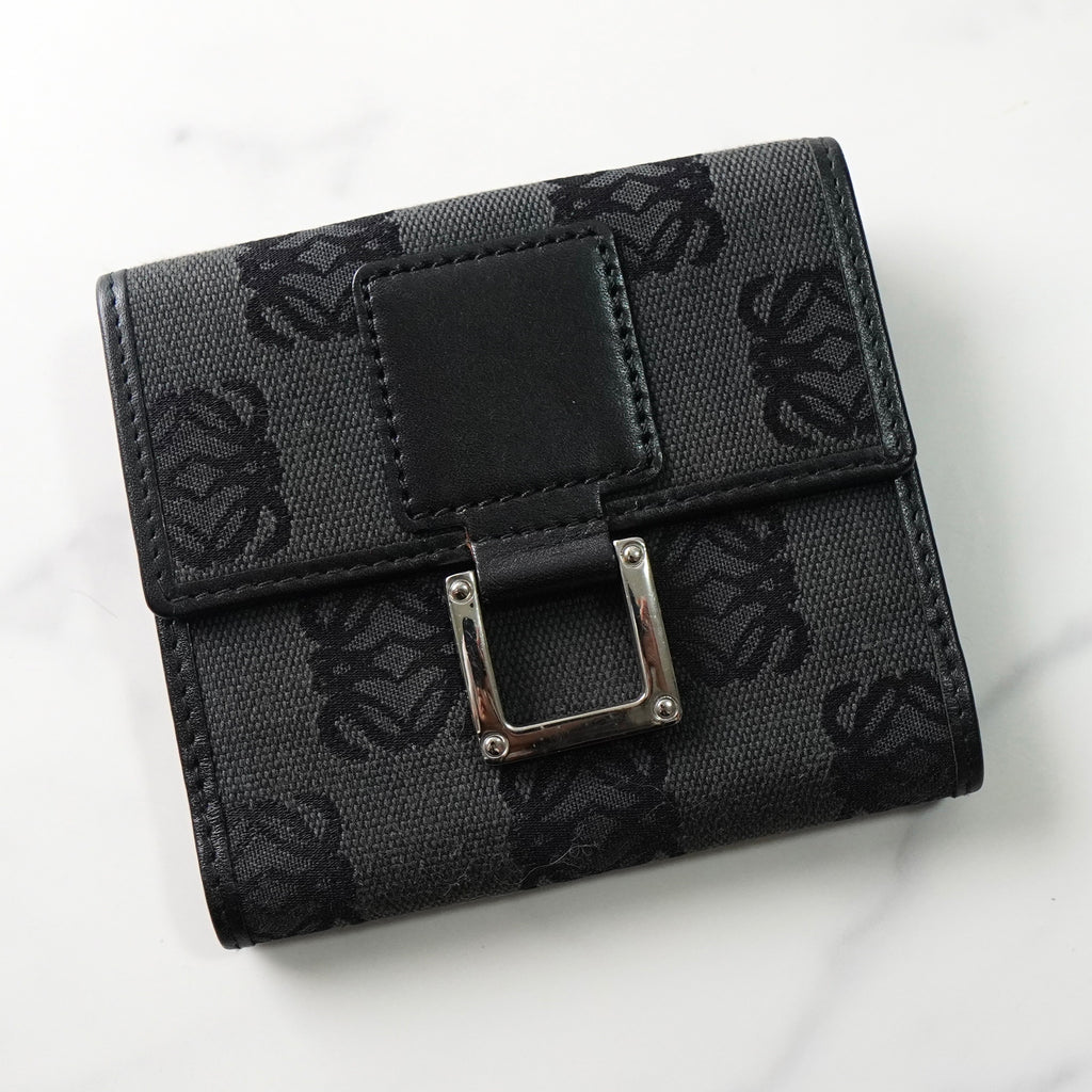 ロエベ アナグラム 二つ折り財布 ブラック