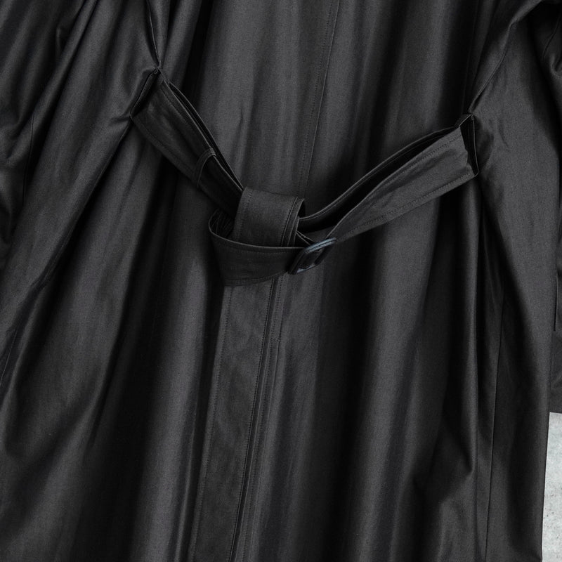 イヴサンローラン ヴィンテージ YSLロゴ ステンカラーコート ダークグレー