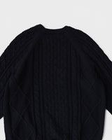 NL CABLE KNIT L/S ナイキ スウッシュ ケーブル編み ニット ブラック Lサイズ メンズ レディース