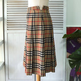 バーバリー ノバチェック ウール プリーツスカート ベージュ