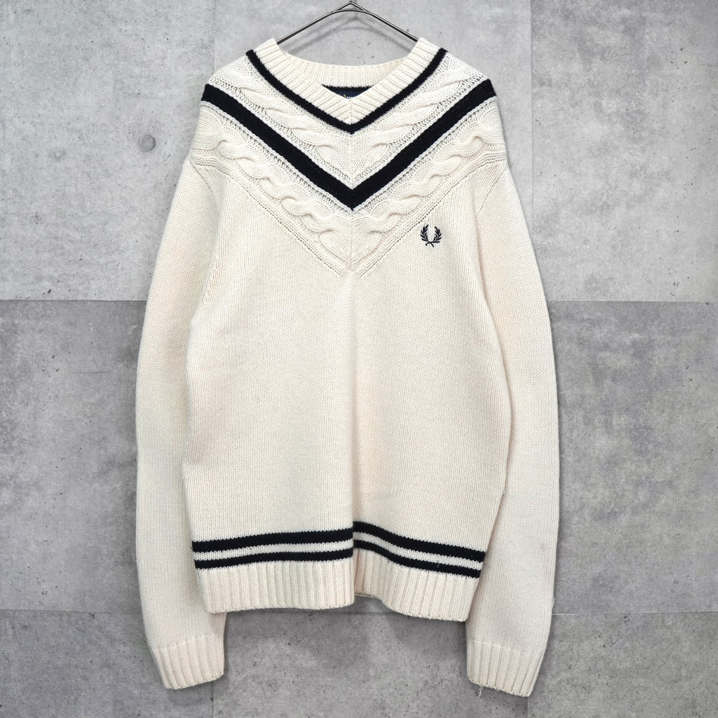 フレッド ペリー ロゴ チルデンニット アイボリー