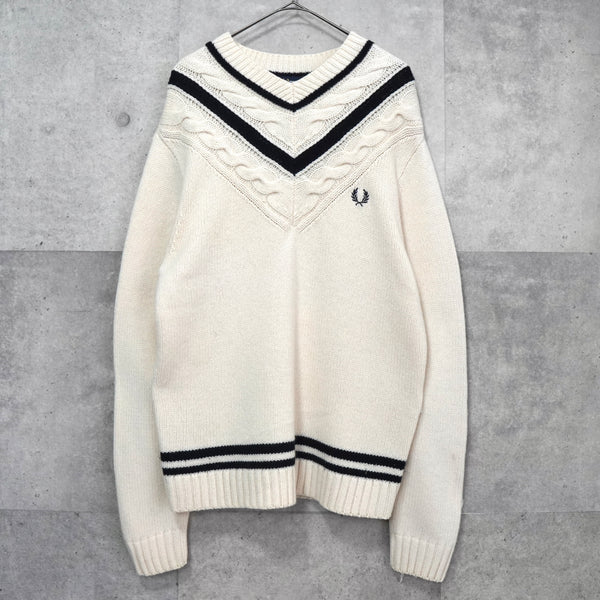 フレッド ペリー ロゴ チルデンニット アイボリー