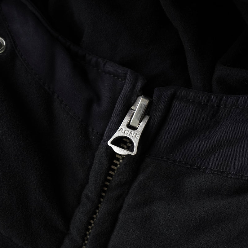アクネ ストゥディオズ フーデッド ダウンコート ダウンジャケット ブラック