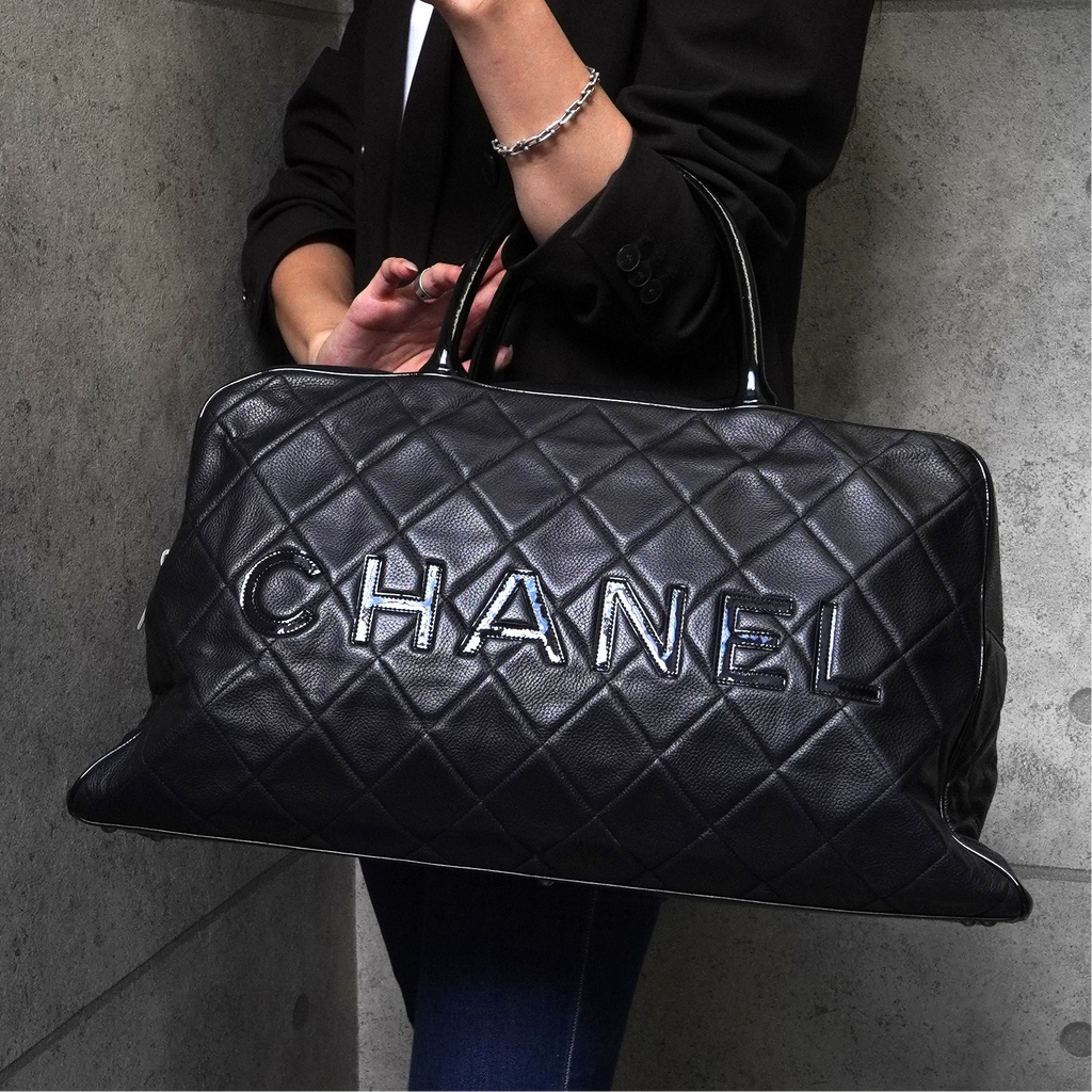 CHANEL スポーツラインマトラッセ　ボストンバッグ シャネル スポーツライン マトラッセ キャビアスキン ボーリング