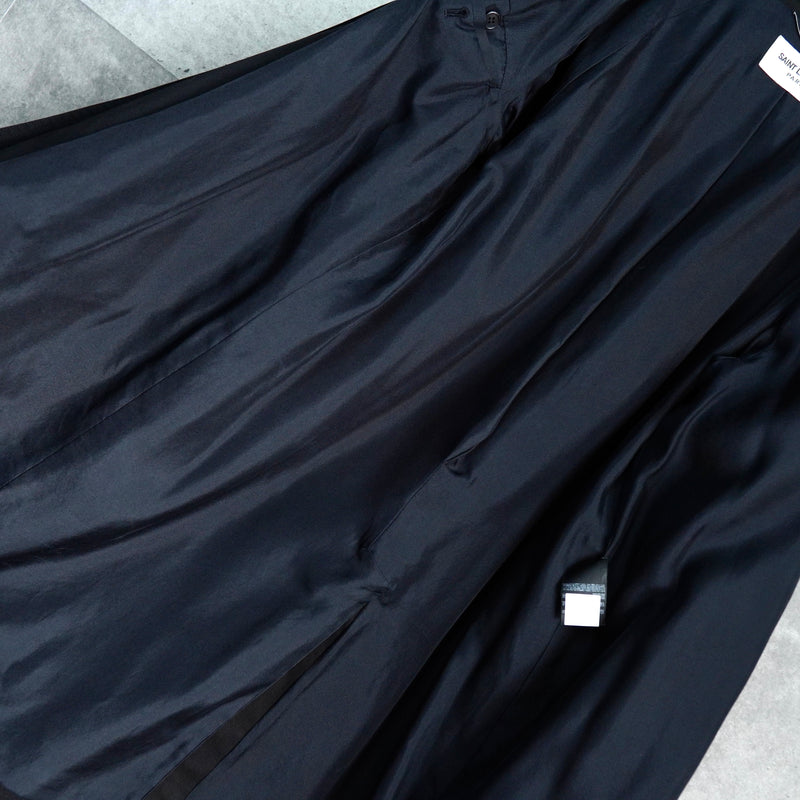 サンローラン パリ マオカラー ロングコート ブラック