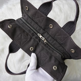 Hermes Foult PM Canvas Handbag Black/Grey