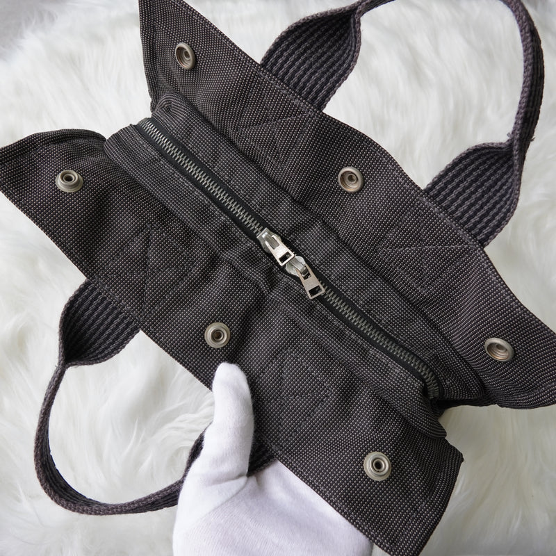 Hermes Foult PM Canvas Handbag Black/Grey