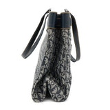 クリスチャン ディオール トロッター キャンバス / レザー トートバッグ ネイビー