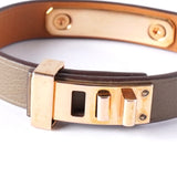 エルメス アスドゥクール GP / レザーブレスレット Z刻印 T2 グレージュ×ゴールド レディース