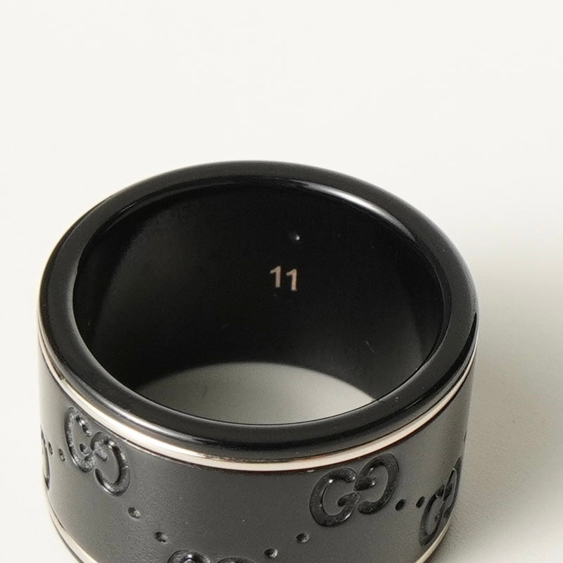 グッチ アイコンリング 指輪 リング ブラック 9号 箱付き