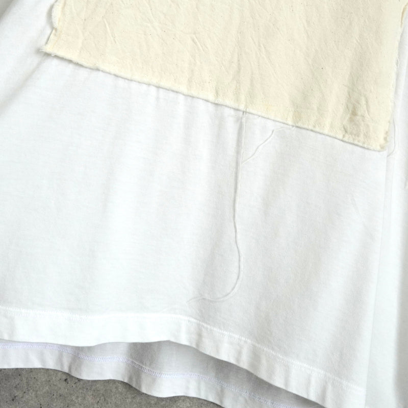 エムエムシックス メゾン マルジェラ パッチワーク オーバーサイズ Tシャツ ホワイト