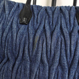 ミュウミュウ マテラッセ デニム / レザー 2way ハンドバッグ ショルダーバッグ ブルー / ブラック