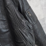 Vintage Fake Layered Leather Jacket