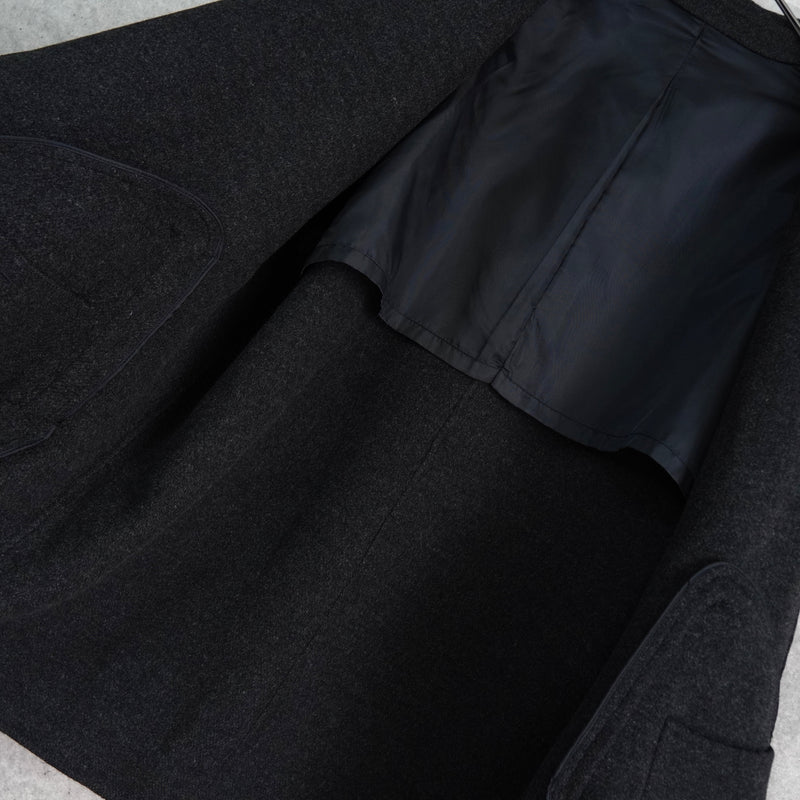 イヴサンローラン ヴィンテージ ウールコート ミドルコートチャコールグレー