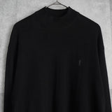 イヴサンローラン ヴィンテージ YSLロゴ モックネック ニット ブラック