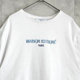 メゾン キツネ ロゴ 刺繍 Tシャツ ホワイト