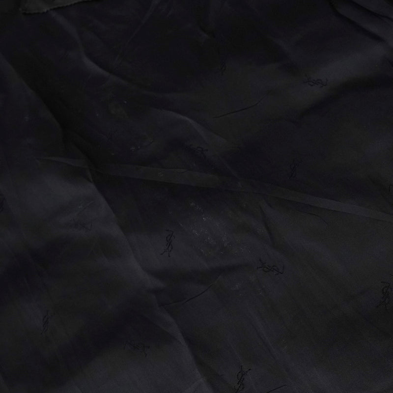 イヴ サンローラン ヴィンテージ エンボス YSLロゴ レザージャケット レザーブルゾン ブラック