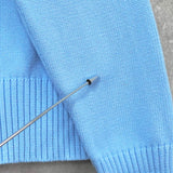 アミパリ アミ パリス ハートロゴ ニット ブルー