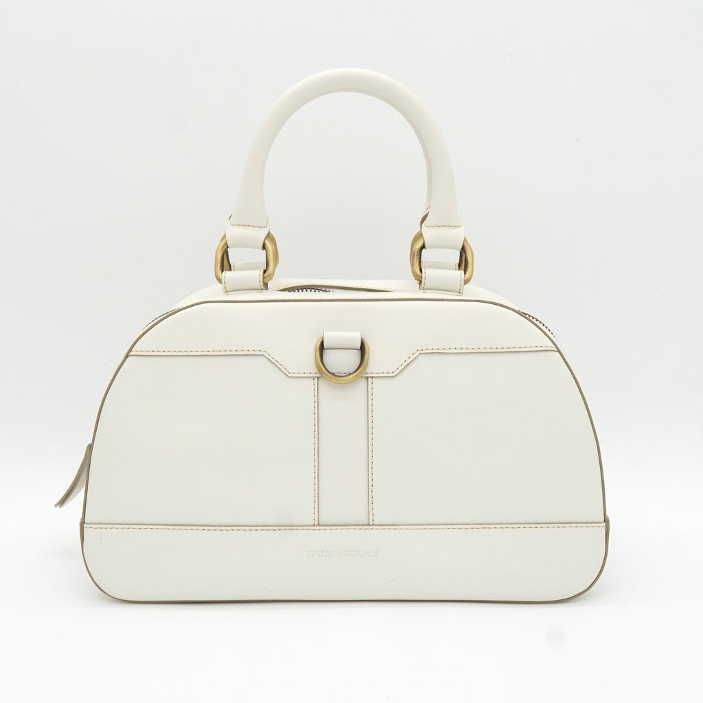 バーバリー レザー ハンドバッグ ホワイト