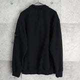 ストーンアイランド コンパスバッジ ハーフジップ ガーメントダイ スウェット ブラック メンズ