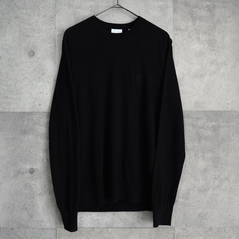 バーバリー TBロゴ カシミヤ100% ニット ブラック タグ付き未使用品