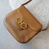 Gancini Leather Shoulder Bag