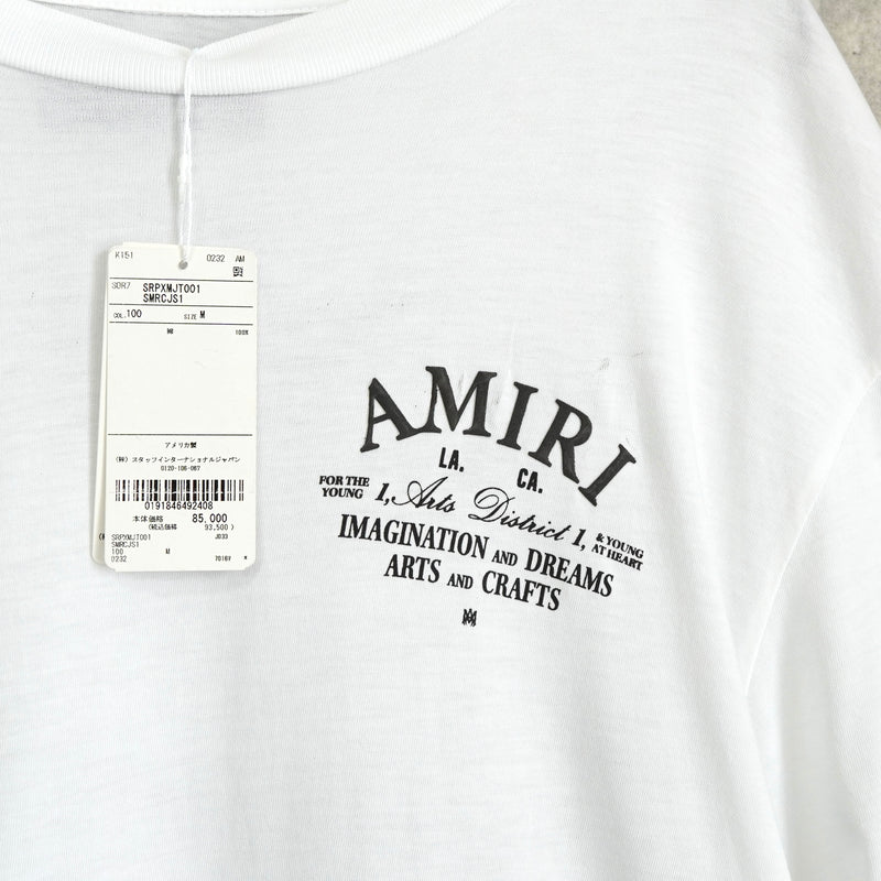 アミリ Arts District Tee ロゴ 両面プリント Tシャツ ホワイト タグ付き未使用品