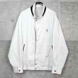 イヴ サンローラン ヴィンテージ YSLロゴ ブルゾン ジャケット ホワイト / ネイビー