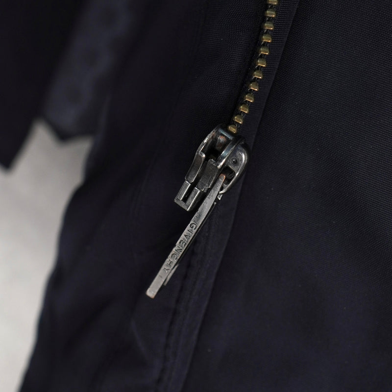 ジバンシィ パンチング フェイクレザー切り替え メンズ ナイロンジャケット ダークネイビー