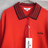 90's｜Logo Embroidery Long Sleeve Polo Shirt｜DEAD STOCK