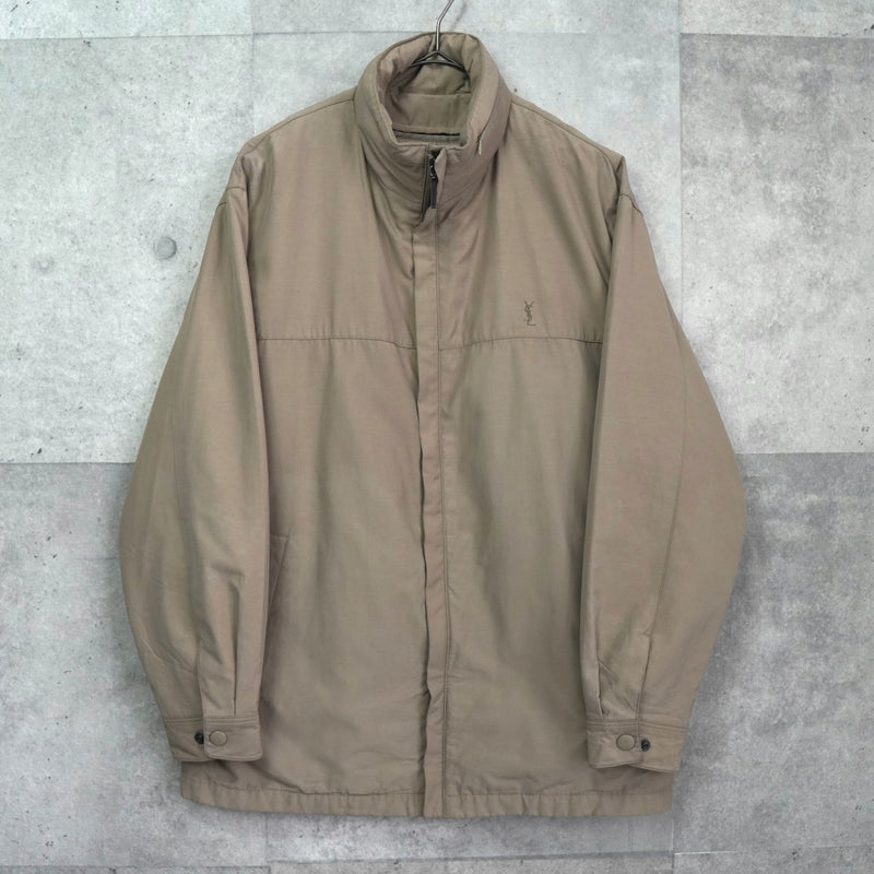 イヴ サンローラン ヴィンテージ YSLロゴ ブルゾン ジャケット ベージュ