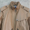 バーバリー ブルーレーベル バッグロゴ ライダースジャケット レザーブルゾン ベージュ