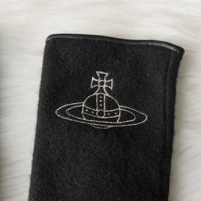 ヴィヴィアン ウエストウッド オーブ レザー口 グローブ 手袋 ブラック レディース