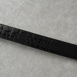 セリーヌ ヴィンテージ サルキー 輪馬車 GP バックル クロコ レザー ベルト ブラック / ゴールド レディース