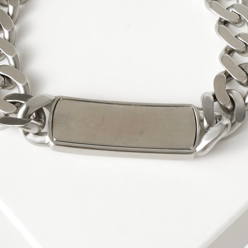 ディーゼル ロゴ プレート ステンレス チェーン ブレスレット シルバー メンズ 箱付き