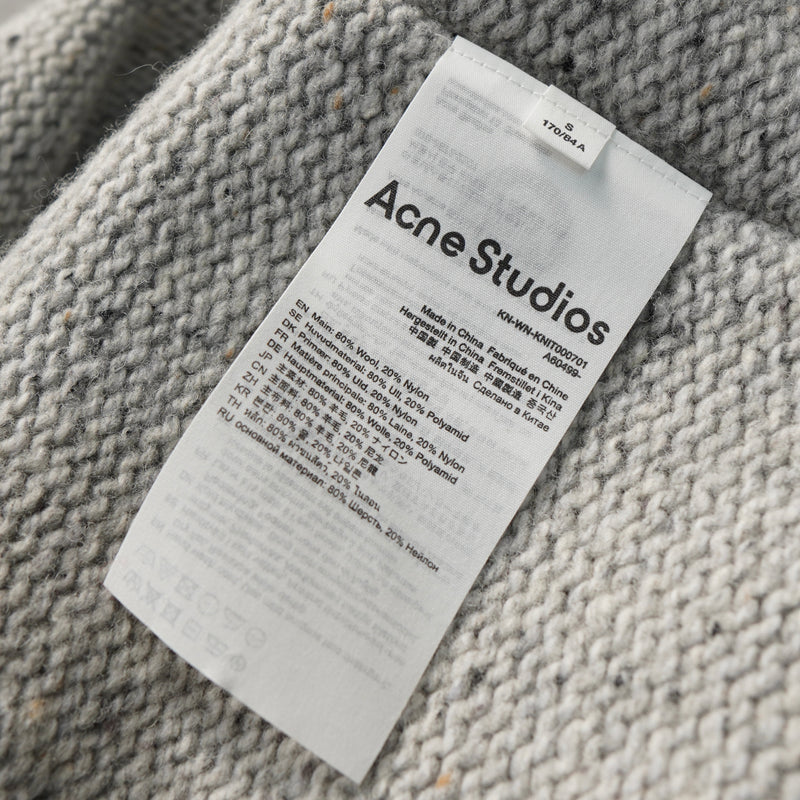 アクネ ストゥディオズ ハートプリント チャンキーニット セーター グレー タグ付き未使用品