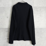 ステューシー Big Thermal Zip Shirt ワンポイントロゴ フルジップ サーマル ブラック メンズ