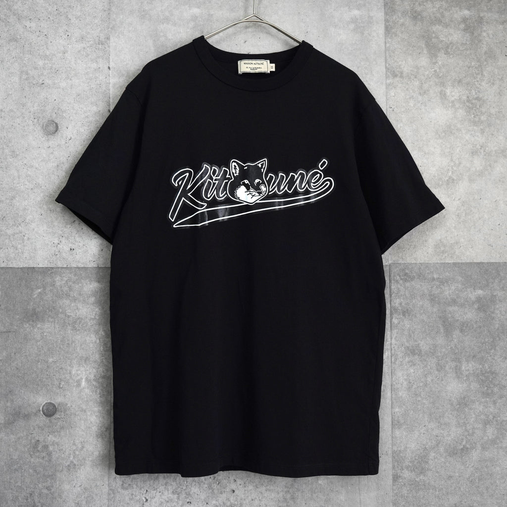 メゾン キツネ カレッジロゴ Tシャツ ブラック