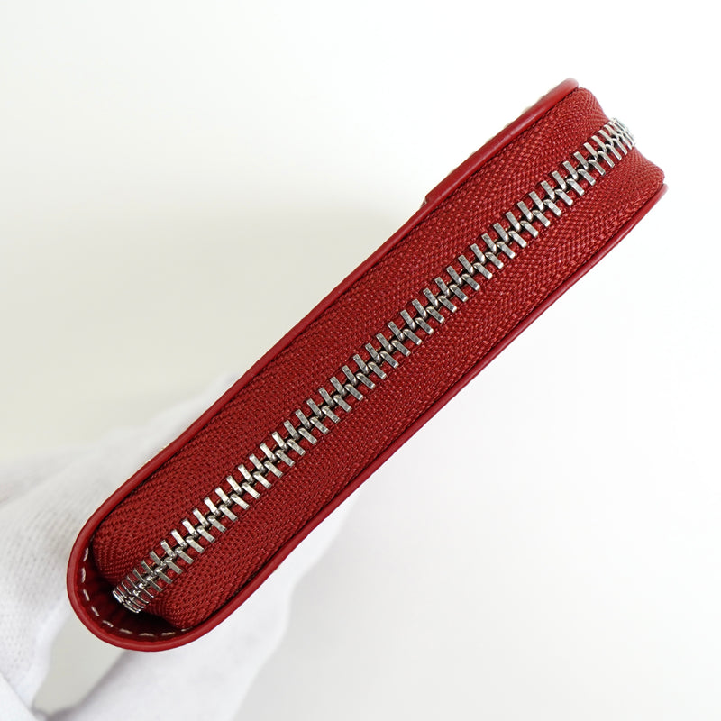 ゴヤール マティニョンPM ヘリンボーン PVC / レザー ファスナー 財布 コンパクトウォレット レッド