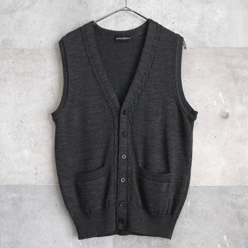 1990's Logo Embroidery Wool Knit Vest