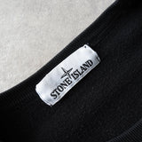 ストーンアイランド コンパスバッジ 胸ポケット ガーメントダイ スウェット ブラック メンズ