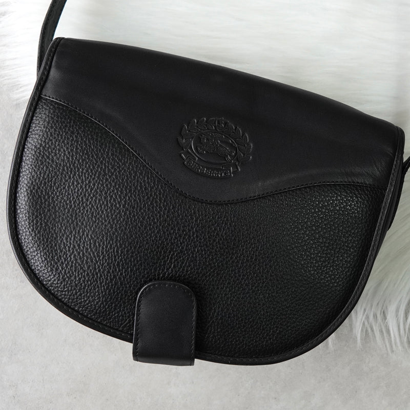 バーバリー ヴィンテージ ロゴ ショルダーバッグ ブラック