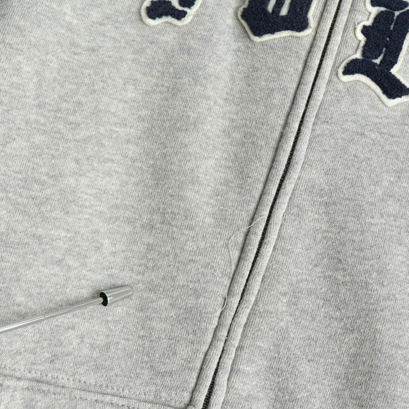 ポロ ラルフローレン フェルトロゴ フルジップ パーカー ライトグレー