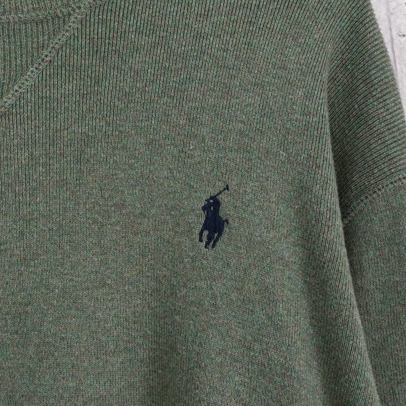 ポロ ラルフローレン ロゴ ニット カーキ