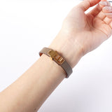 エルメス アスドゥクール GP / レザーブレスレット Z刻印 T2 グレージュ×ゴールド レディース