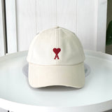 アミパリ アミ パリス ハートロゴ キャップ アイボリー