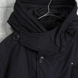 ポロ バイ ラルフローレン レザー切り替え フーデッド 中綿ジャケット コート ブラック